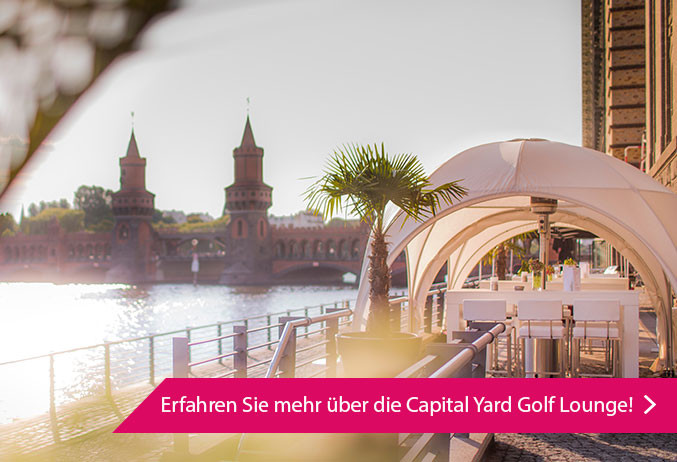 Hochzeitslocations in Berlin am Wasser: Capital Yard Golf Lounge