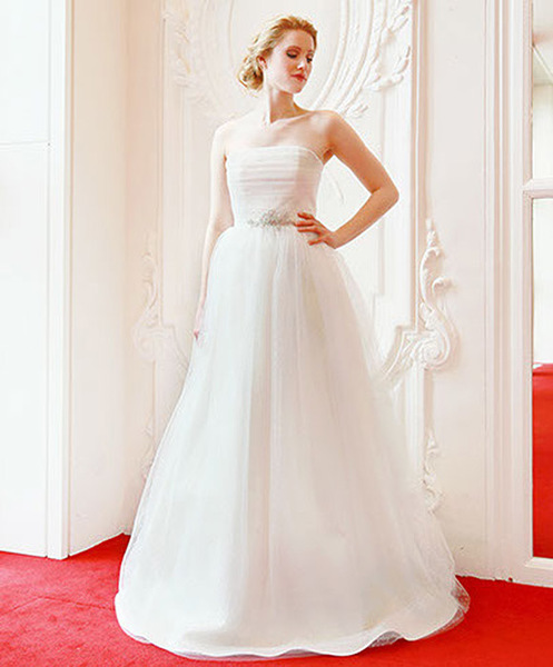 Langes A-Linien Brautkleid aus Tüll