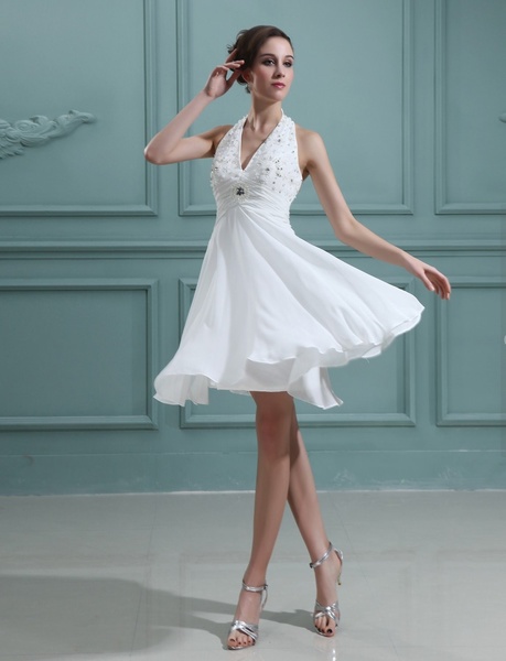 Kurzes Brautkleid aus Chiffon