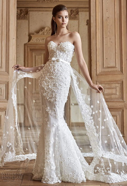 Mermaid Brautkleid mit Applikationen