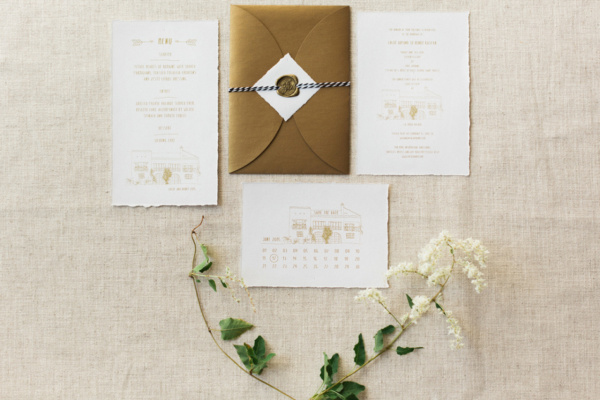 Hochzeitseinladung im Vintage Umschlag