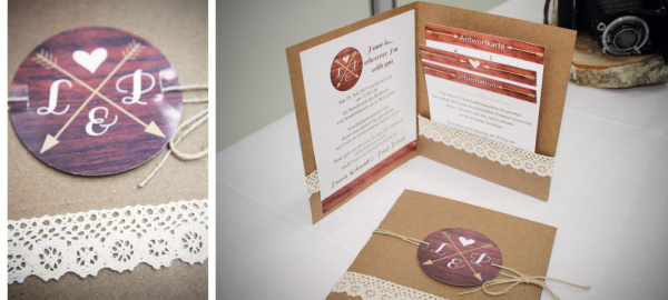 Vintage Einladung für die Hochzeit