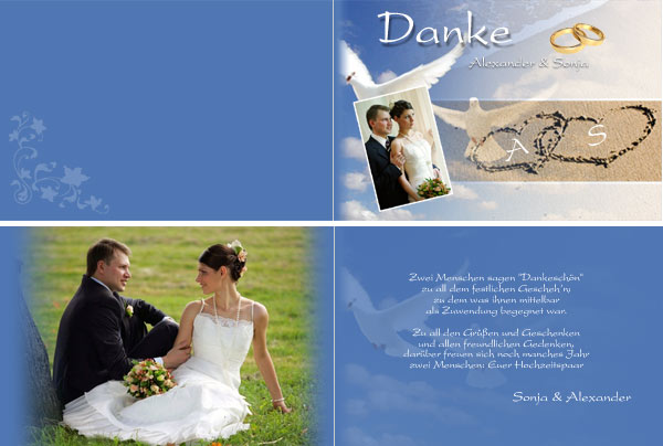 Doppelklappkarte für Ihre Danksagung