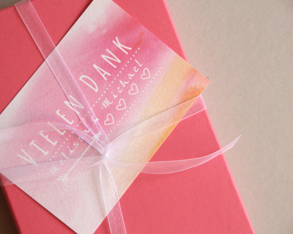 Danksagungskarten mit Wasserfarben