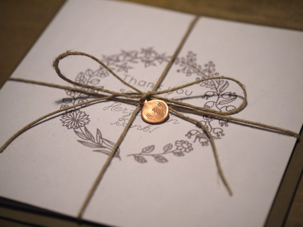 Quadratische Danksagungskarte