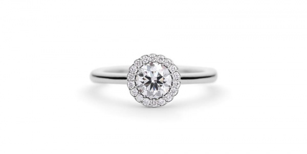 Dünner Verlobungsring in Weißgolf mit umwerfendem Diamant