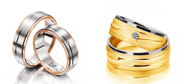 Erstklassige Platintrauringe mit kleinen Steinen