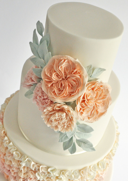 3-stöckige Vintage Hochzeitstorte