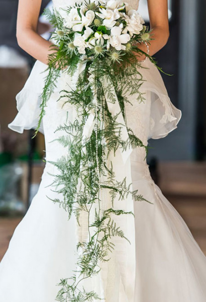 Langer Wasserfall Brautstrauß