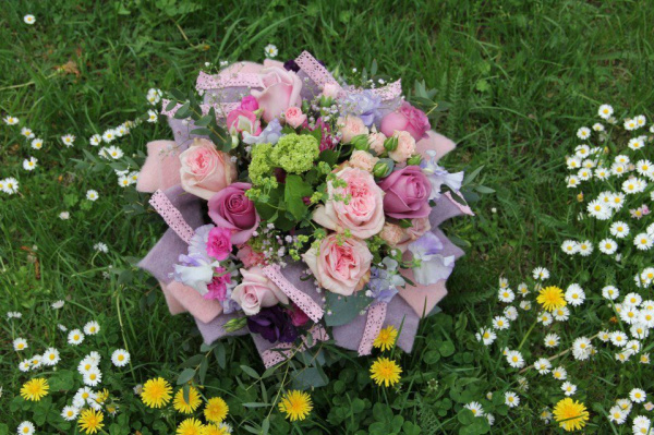 Vintage Brautstrauß in Rosa