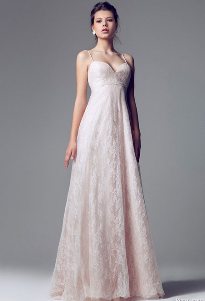 Empire Brautkleid mit Spitze