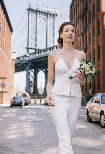 Zweiteiler mit Hose für die Braut