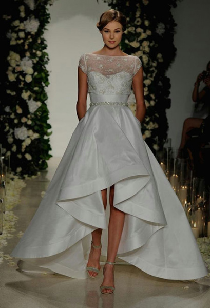 Vokuhila Brautkleid aus Organza